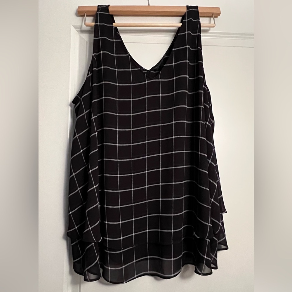 Black Checkered Women's Top Lane Bryant 18 Plus